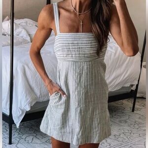 Abercrombie & Fitch Striped Sleeveless Linen Romper